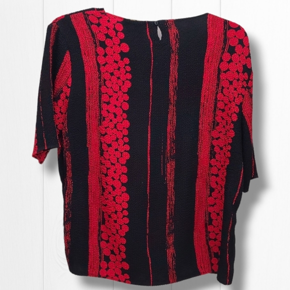 Bala Bala Red & Black Ruched Crinkle Textured Shirt & Jacket Set Size XL - Picture 6 of 11